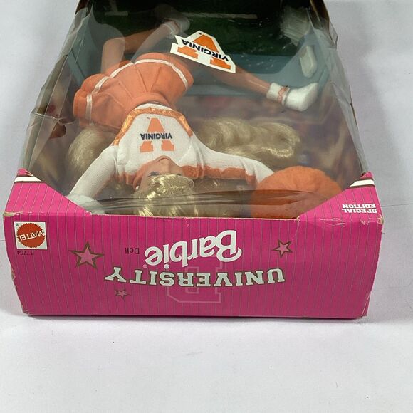 Mattel University Barbie UVA Cheerleader University Of VA New 1997 Box Damaged - Picture 10 of 12